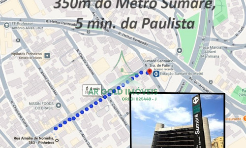 Apartamento à venda em Pinheiros | 1 dormitório | 55m² | Próx. Metrô Sumaré | Excelente localização