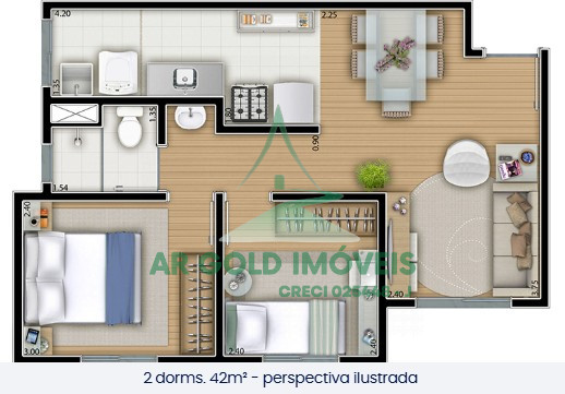 Apartamento à venda | 2 dormitórios | Portaria 24h | Lazer | 42m² | Próx. Metrô