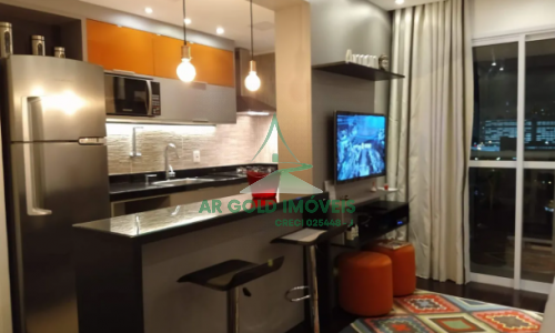 Apartamento mobiliado à venda na Barra Funda | 45m² | 1 dorm | 1 vaga | Varanda