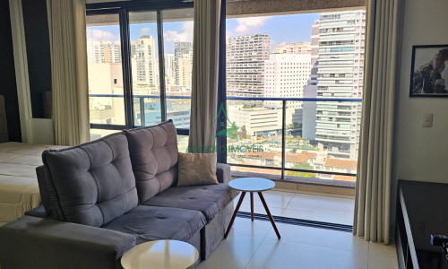 Apartamento à Venda na Vila Nova Conceição | 40m² | 1 Dormitório | Mobiliado | Varanda | 1 Vaga